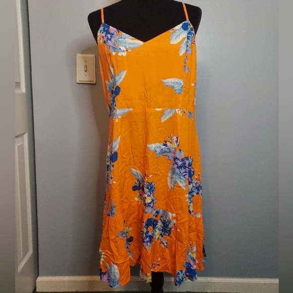 A.N.A Mini Sundress Floral Women's Spaghetti Straps Tank Dress Size Large - Picture 2 of 10
